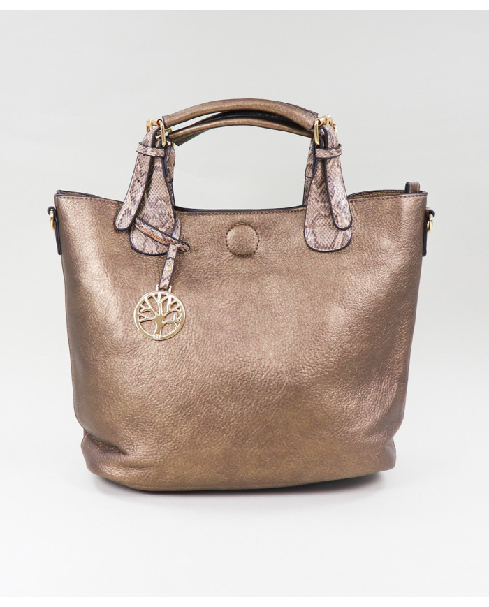 Damas Bronce caso con bolso interior