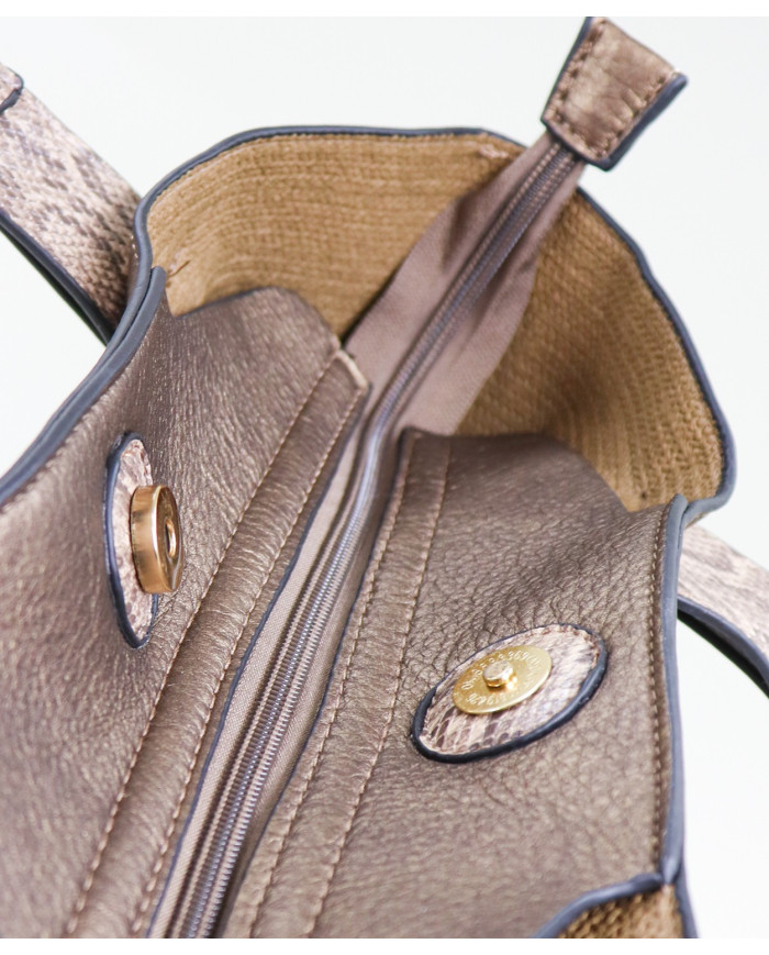 Damas Bronce caso con bolso interior