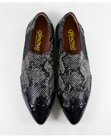 Botins de Senhora Ginova de Ponta Bicuda com Padrão