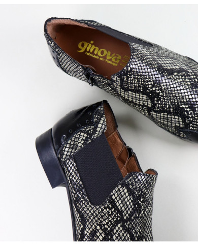 Botins de Senhora Ginova de Ponta Bicuda com Padrão