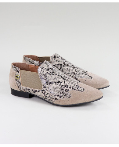 Botins de Senhora Ginova de Ponta Bicuda com Padrão