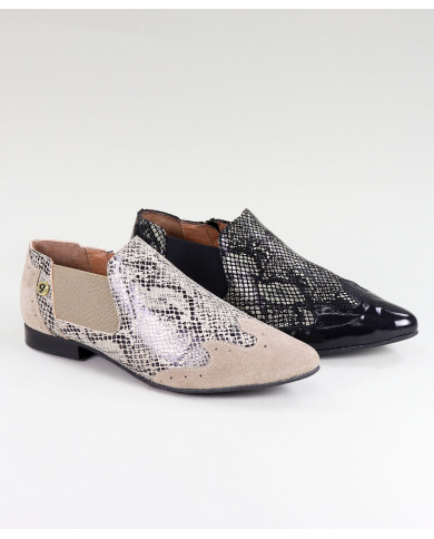 Botins de Senhora Ginova de Ponta Bicuda com Padrão