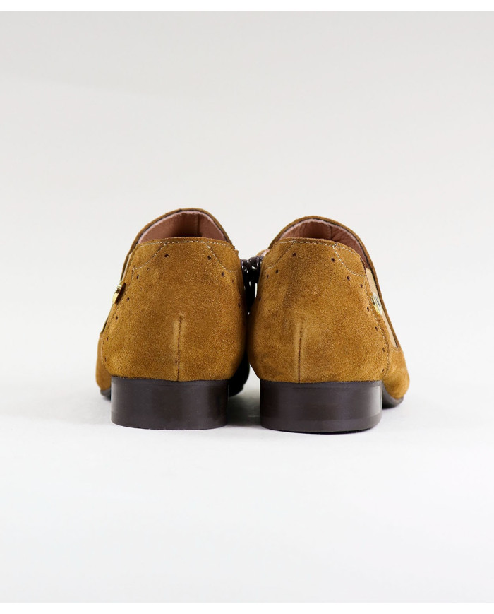 Botins Camel de Senhora Ginova de Ponta Bicuda