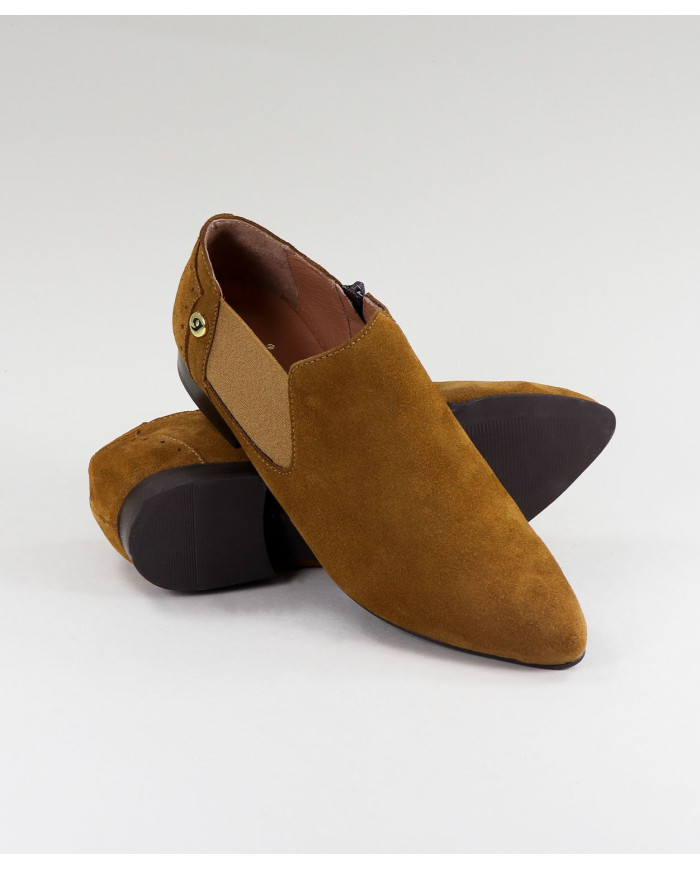 Botins Camel de Senhora Ginova de Ponta Bicuda