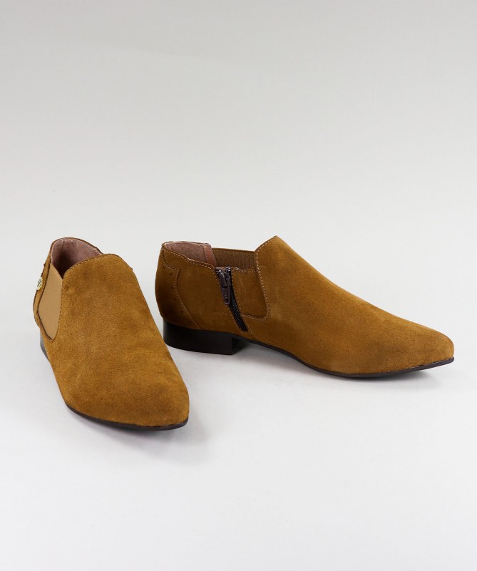 Botins Camel de Senhora Ginova de Ponta Bicuda