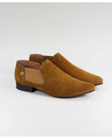 Botins Camel de Senhora Ginova de Ponta Bicuda