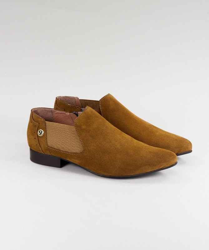 Botins Camel de Senhora Ginova de Ponta Bicuda