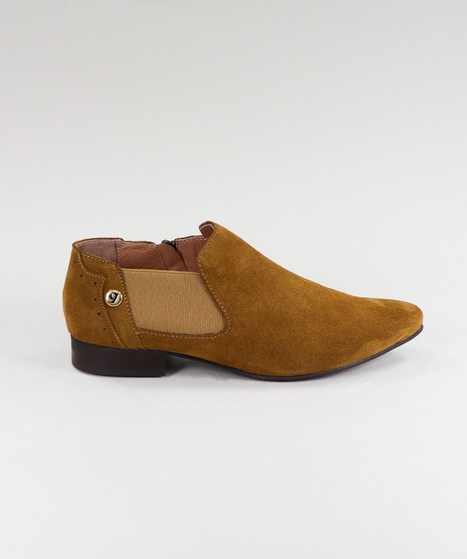 Botins Camel de Senhora Ginova de Ponta Bicuda