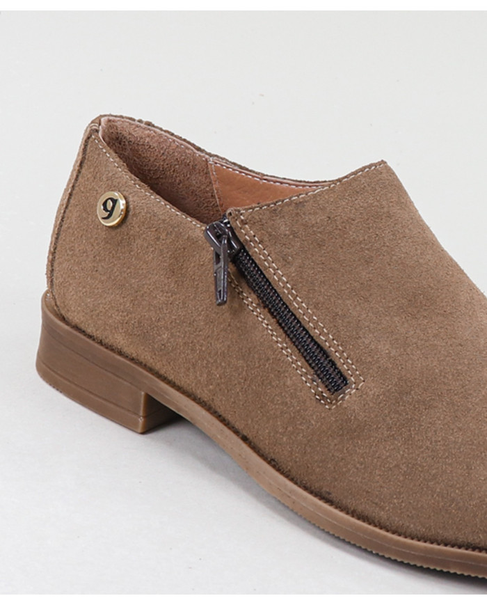 Botins Taupe de Senhora Ginova com Fecho na Lateral