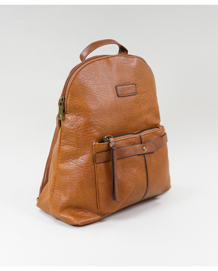 Ladies Camel Backpack with Frontal Pocket