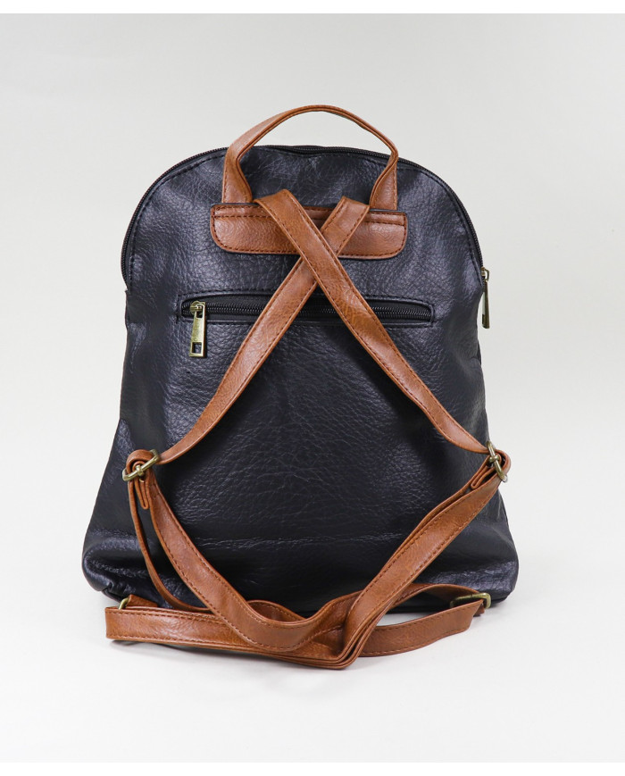 Ladies Black Backpack with Frontal Pocket