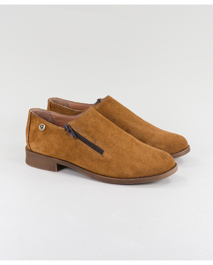 Botins Camel de Senhora Ginova com Fecho na Lateral