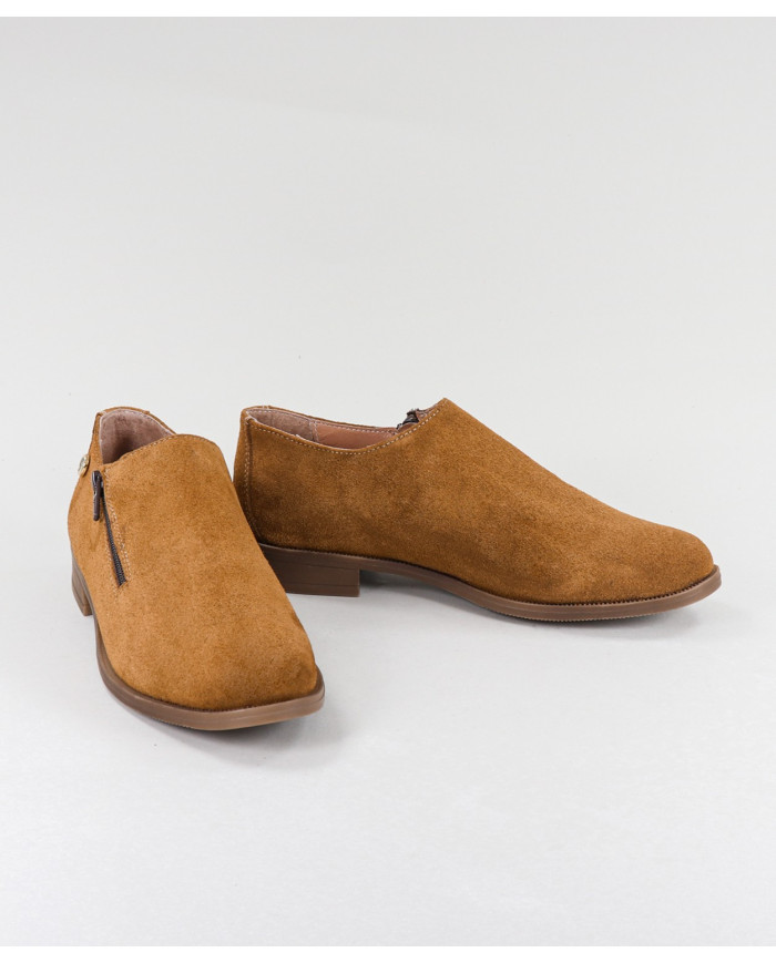Botins Camel de Senhora Ginova com Fecho na Lateral