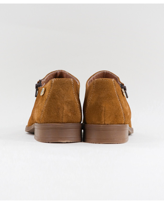 Botins Camel de Senhora Ginova com Fecho na Lateral