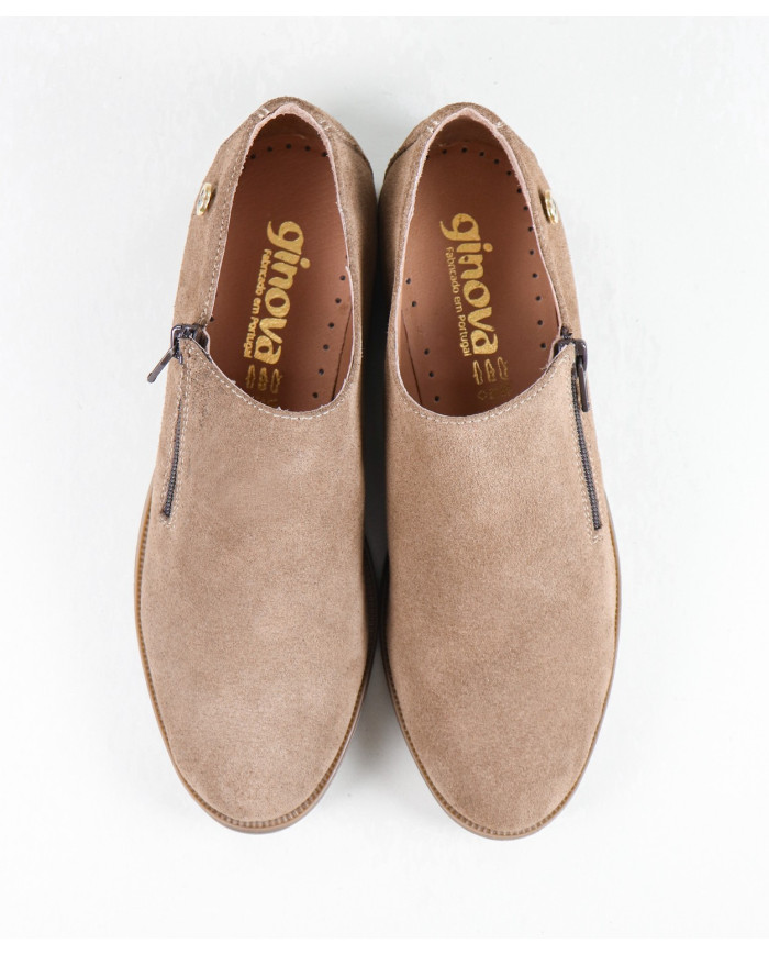 Sapatos Taupe de Senhora Ginova com Fecho na Lateral