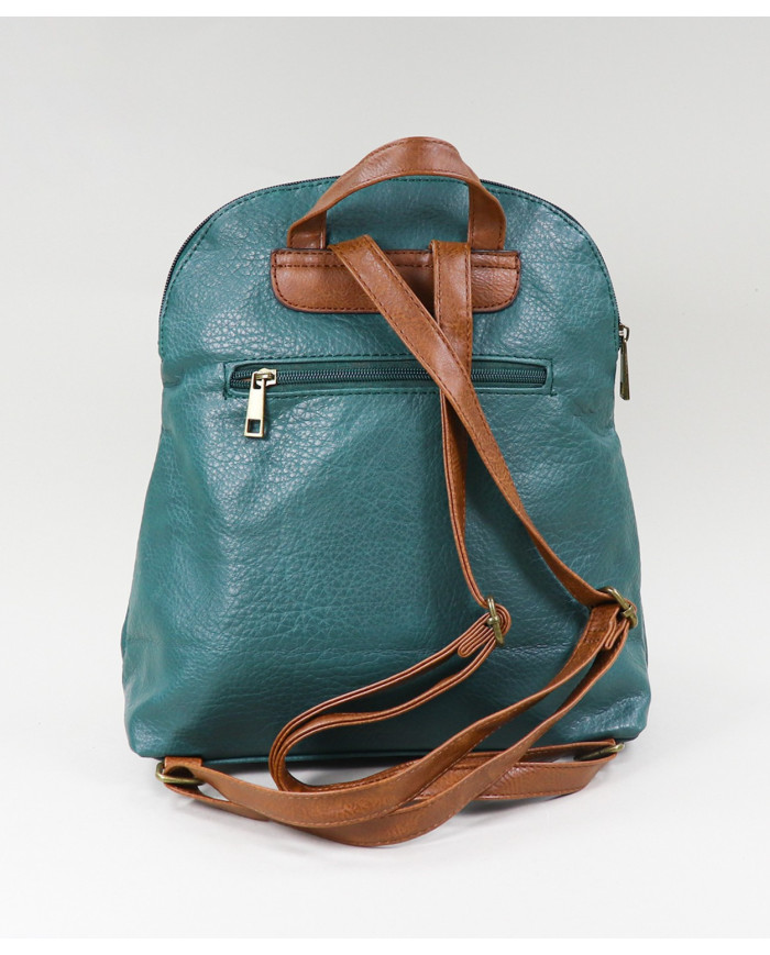 Mochila Verde de Senhora com Bolso Frontal