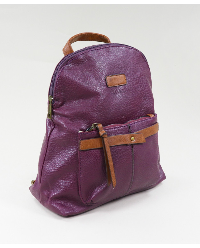 Mochila de borde femenino con bolsillo frontal