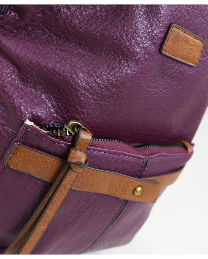 Mochila de borde femenino con bolsillo frontal