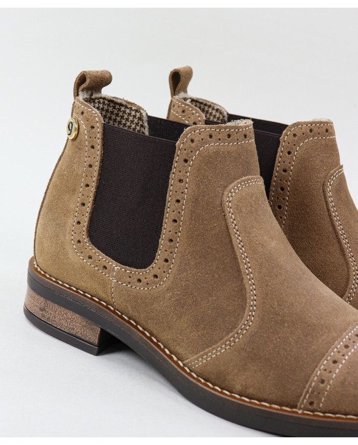 Botas Taupe de Senhora Ginova com Costuras