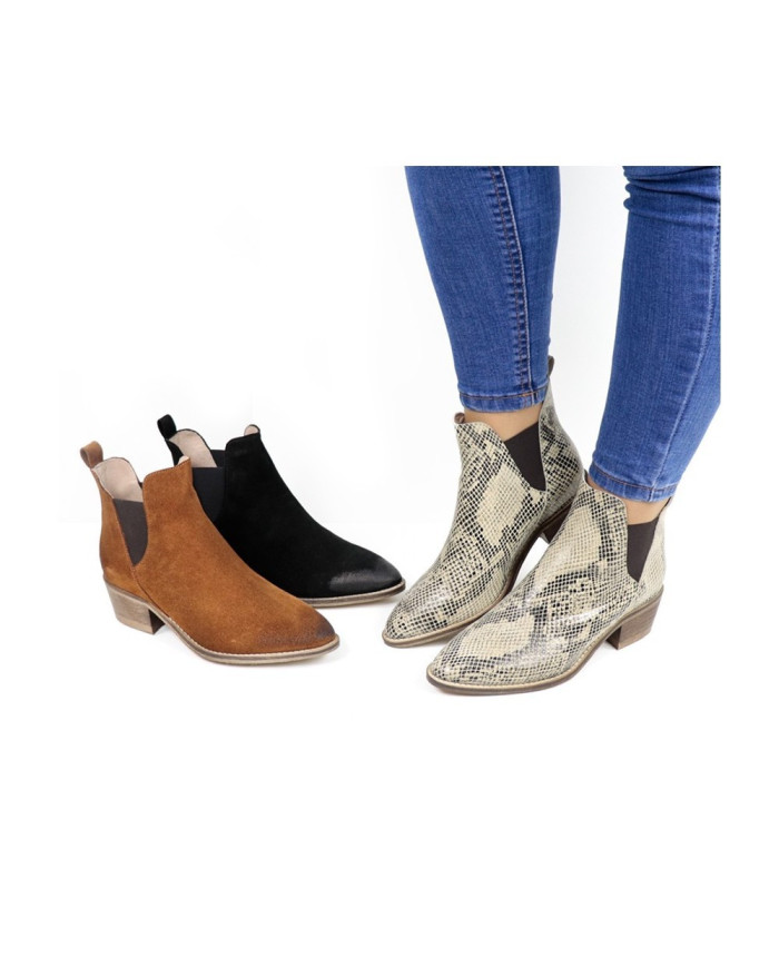 Mujer de Tacon medio botas con Ginova elástica