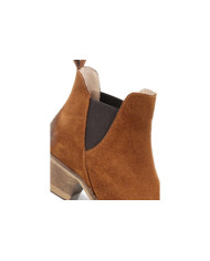 Botas de Mulher Camel de Tacão Médio com Elástico Ginova