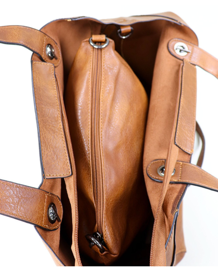 Shopper Camel Lady's Bag with Interior Bag