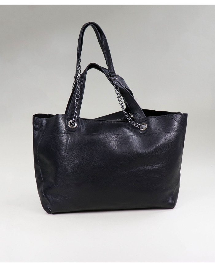 Mala Shopper Preta de Senhora com Bolsa Interior
