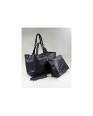 Ladies' Black Shopper Bag with Interior Bag