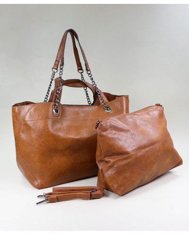 Shopper Camel Lady's Bag with Interior Bag