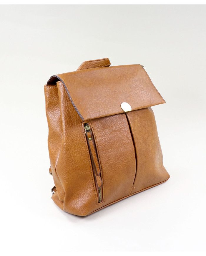 Mochila Camel de Senhora com Pormenor Metálico