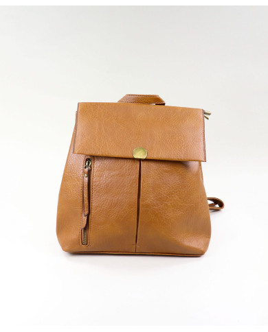 Mochila Camel con Pormenor Metallic