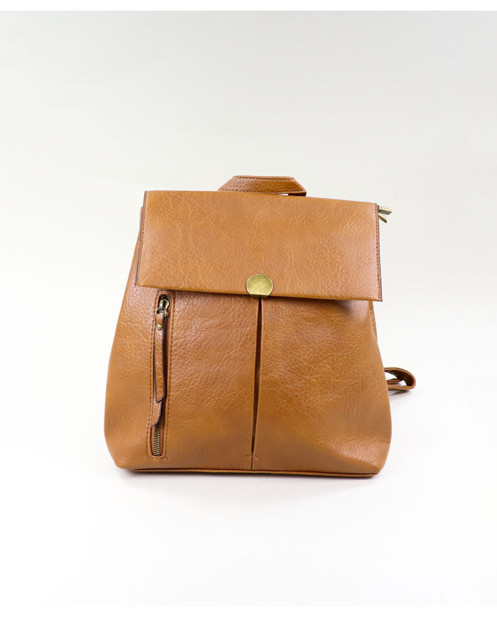 Mochila Camel con Pormenor Metallic