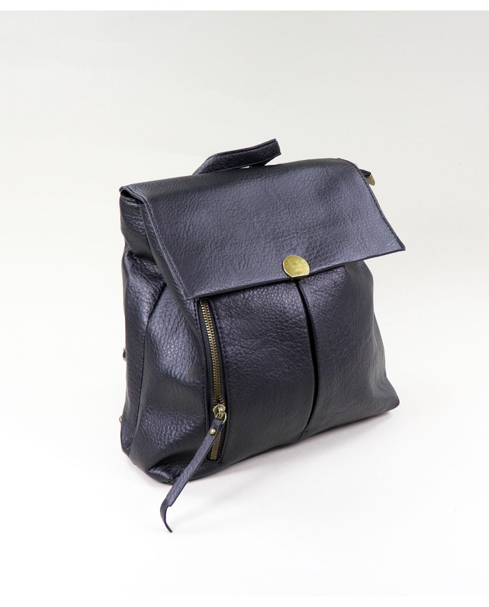 Mochila Preto de Senhora com Pormenor Metálico