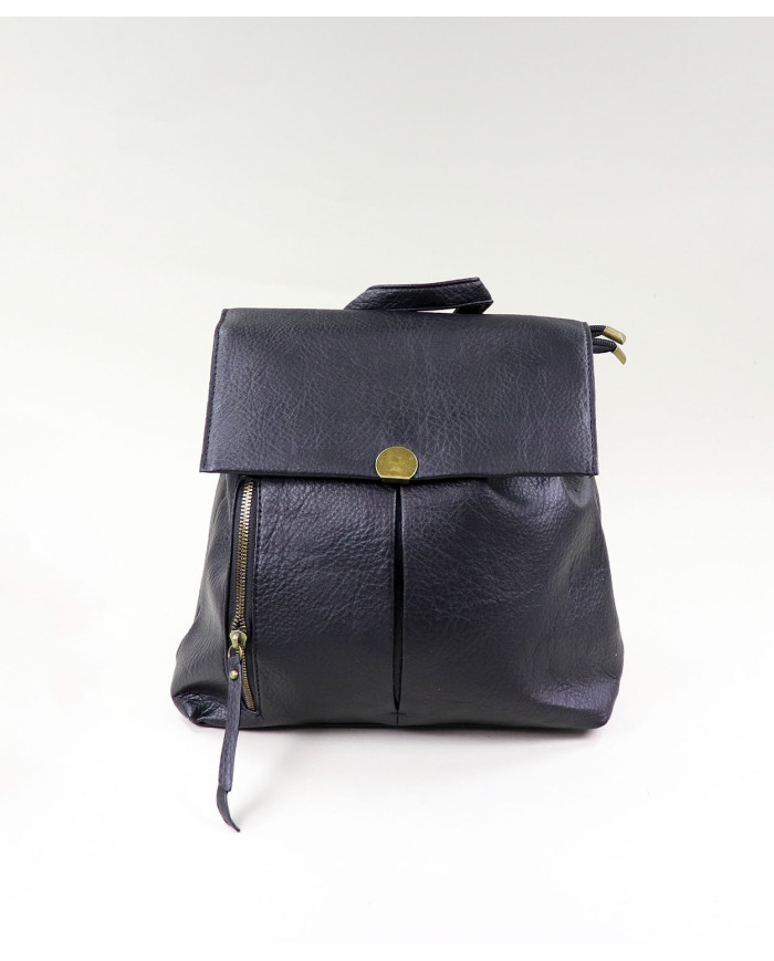 Mochila Preto de Senhora com Pormenor Metálico