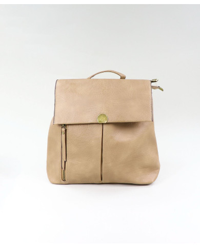 Ladies Taupe backpack with Metallic Pormenor