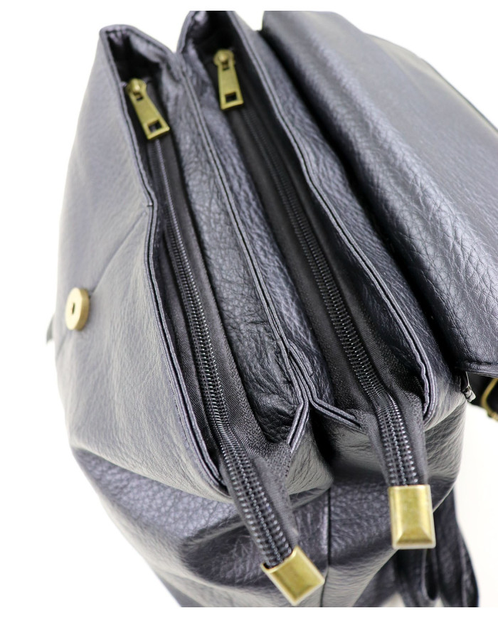 Mochila Preto de Senhora com Pormenor Metálico