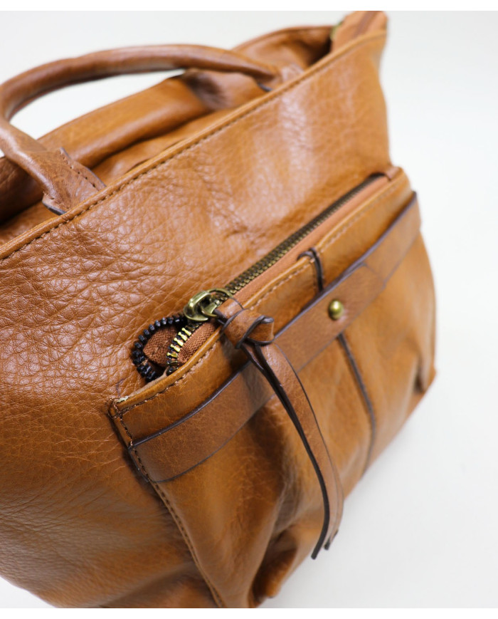 Mala Camel de Senhora com Bolso Frontal