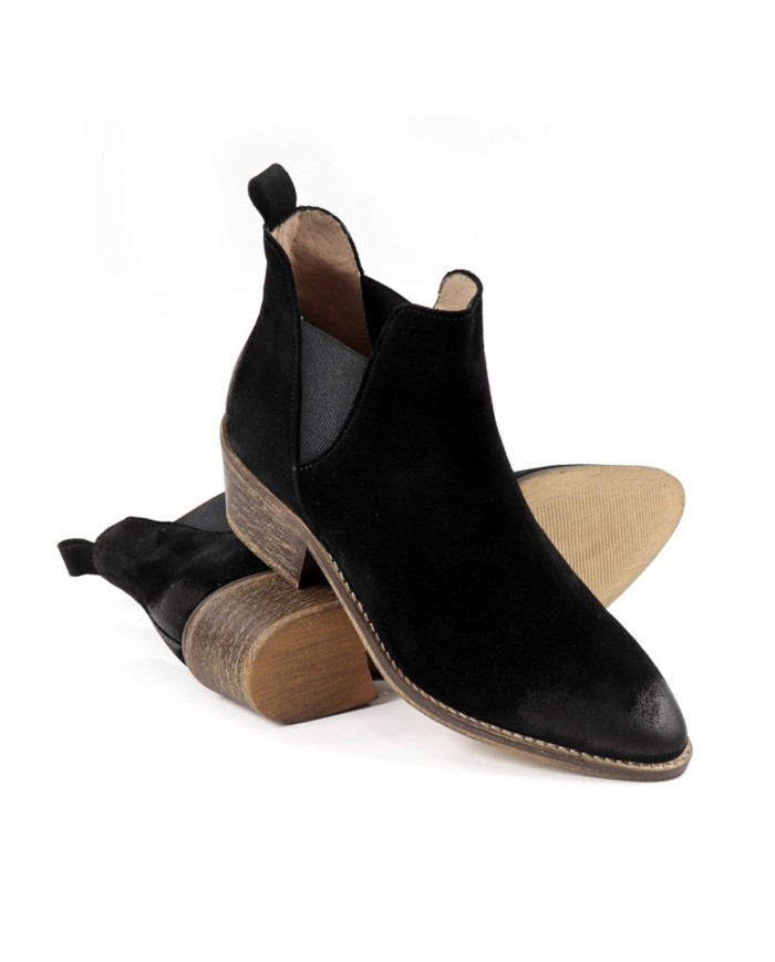 Botas de Mulher Pretas de Tacão Médio com Elástico Ginova