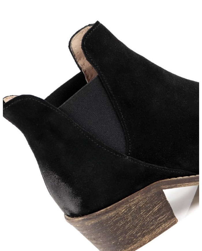 Medium Tacon Black Women's Boots with Elastic Ginova