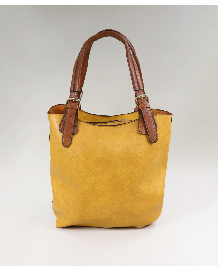 Mala Amarela de Senhora com Bolsa