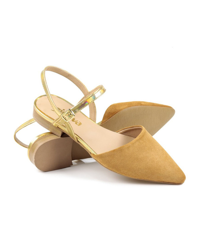 Mules Rasas Ginova de Mujeres con Traseira Strip