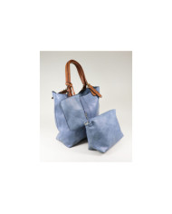 Bolsa de la señora azul con bolsa