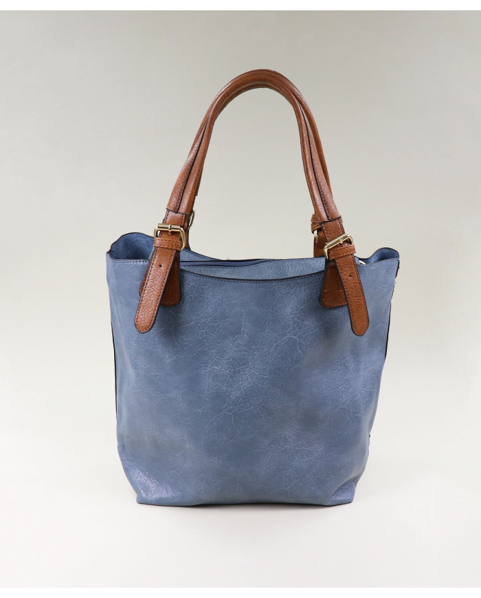 Bolsa de la señora azul con bolsa