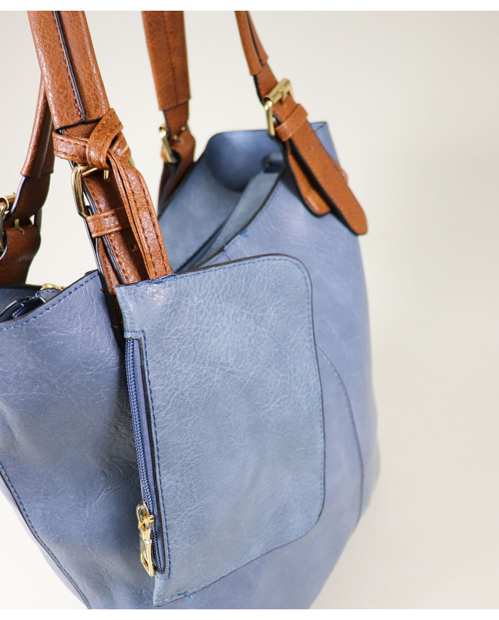 Mala Azul de Senhora com Bolsa