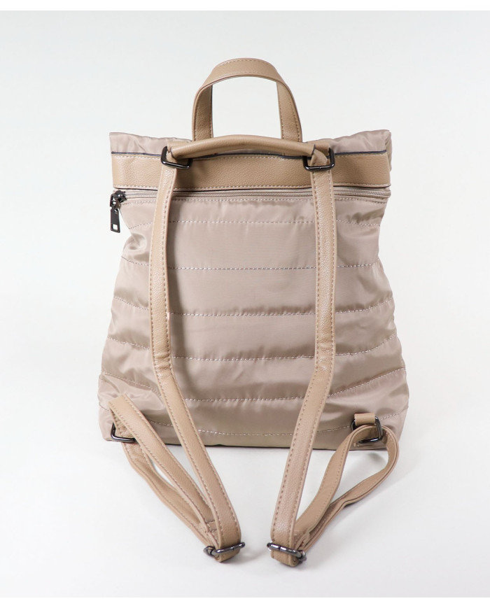 Mochila Taupe de Senhora com Textura Almofadada