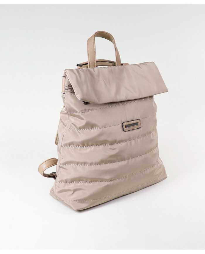 Ladies Taupe Backpack with Almofada Texture