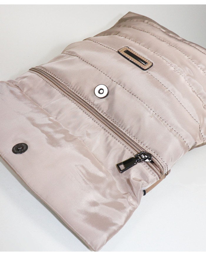 Mochila Taupe de Senhora com Textura Almofadada