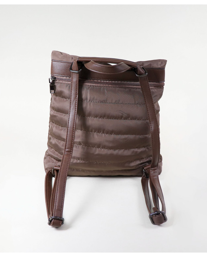 Lady's Brown Backpack with Almofada Texture