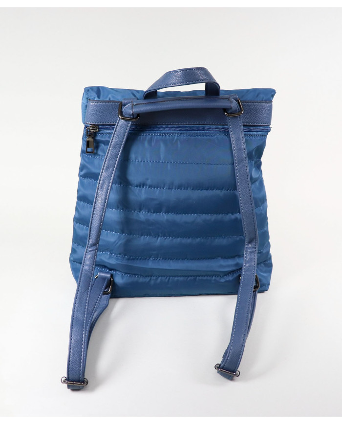 Mochila Azul de Senhora com Textura Almofadada