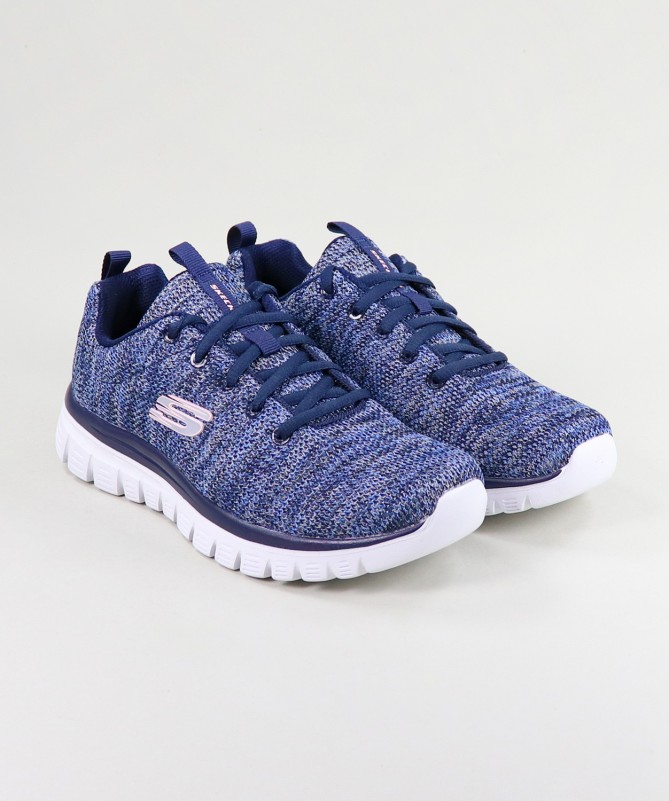 Sapatilhas Skechers Azuis de Senhora Twisted Fortune